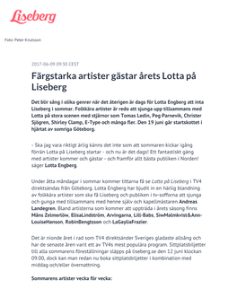 Färgstarka Artister Gästar Årets Lotta På Liseberg