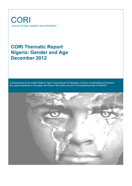 CORI Thematic Report Nigeria: Gender and Age December 2012
