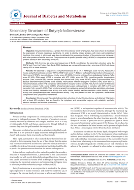 Secondary Structure of Butyrylcholinesterase