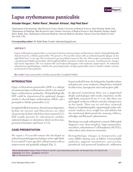 Lupus Erythematosus Pan Iculitis Lupus Erythematosus Panniculitis N