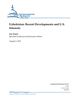 Uzbekistan: Recent Developments and U.S