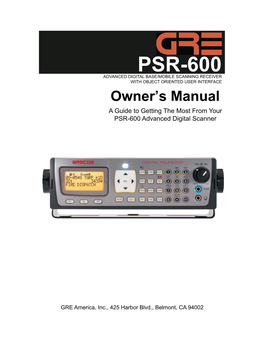 PSR-600 Owners Manual V1.2
