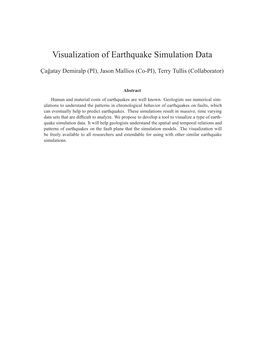Visualization of Earthquake Simulation Data