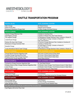 AM 2016 Shuttle Schedule 07 25 16