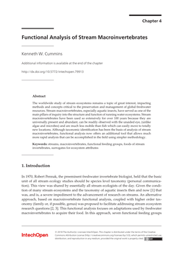 Functional Analysis of Stream Macroinvertebrates