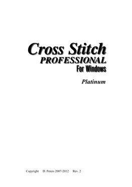 Xstitch Pro for Windows Manual