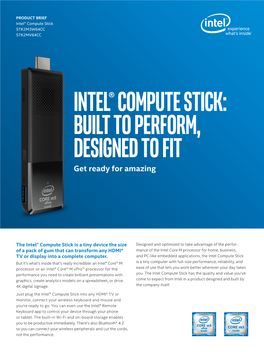 Transform Any HDMI* Display to a PC with the Intel® Compute Stick