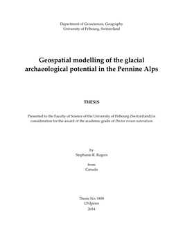Geospatial Modelling of the Glacial Archaeological Potential in the Pennine Alps