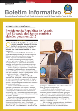 Boletim Informativo Consulado Geral Da República De Angola | Região Administrativa Especial De Macau | República Popular Da China