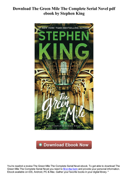 Download the Green Mile the Complete Serial Novel Pdf Ebook by Stephen King