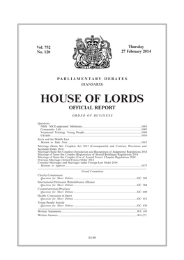 House of Lords Official Report