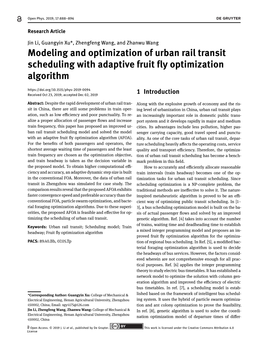 Modeling and Optimization of Urban Rail Transit Scheduling with Adaptive Fruit Fly Optimization Algorithm