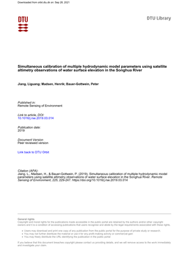 Simultaneous Calibration of Multiple Hydrodynamic Model Parameters Using Satellite Altimetry Observations of Water Surface Elevation in the Songhua River