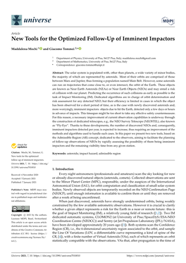 New Tools for the Optimized Follow-Up of Imminent Impactors