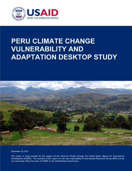Peru Climate Change Vulnerability and Adaptation Desktop Study