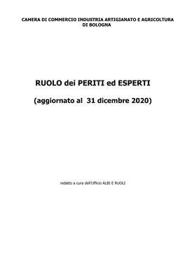 RUOLO Dei PERITI Ed ESPERTI