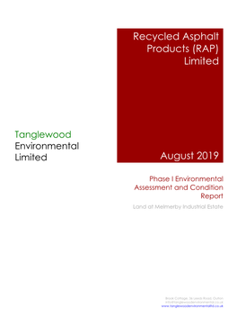 Recycled Asphalt Products (RAP) Limited August 2019