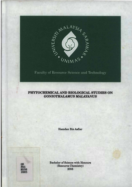 Phytochemicaland Biowgical Studies on Goniothalamus Malayanus