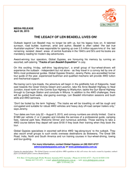 The Legacy of Len Beadell Lives On!