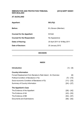 Immigration and Protection Tribunal [2012] Nzipt 800091 New Zealand