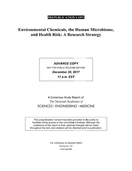 Environmental Chemicals, the Human Microbiome, and Health Risk: a Research Strategy