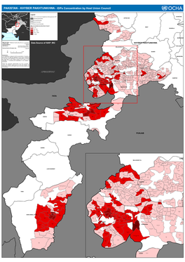 PAKISTAN - KHYBER PAKHTUNKHWA - Idps Concentration by Host Union Council