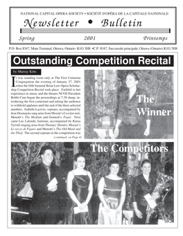 Newsletter • Bulletin Spring 2001 Printemps