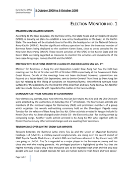 Election Monitor No.1