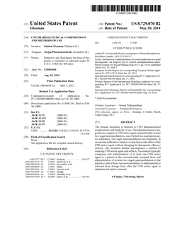 (12) United States Patent (10) Patent N0.: US 8,729,070 B2 Glozman (45) Date of Patent: May 20, 2014