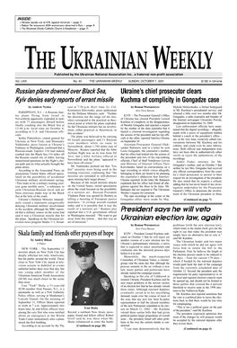 The Ukrainian Weekly 2001, No.40
