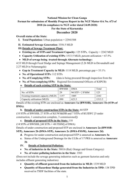 December 2020 Overall Status of the State: I