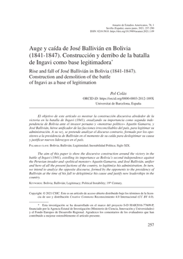 Auge Y Caída De José Ballivián En Bolivia (1841-1847)