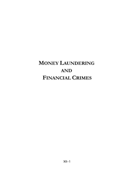 Money Laundering and Financial Crimes