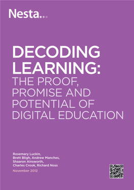 Decoding Learning: the Proof, Promise and Potential of Digital Education