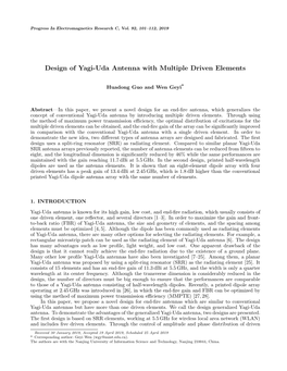 Design of Yagi-Uda Antenna with Multiple Driven Elements