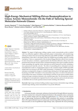 High-Energy Mechanical Milling-Driven Reamorphization in Glassy Arsenic Monoselenide: on the Path of Tailoring Special Molecular-Network Glasses