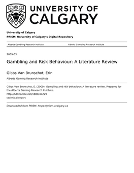 Gambling and Risk Behaviour: a Literature Review