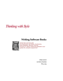 Thinking with Style Writing Software Books