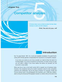 Competitor Analysis5 a Horse Never Runs So Fast As When He Has Other Horses to Catch up and Outpace