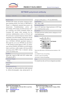 SETMAR Polyclonal Antibody