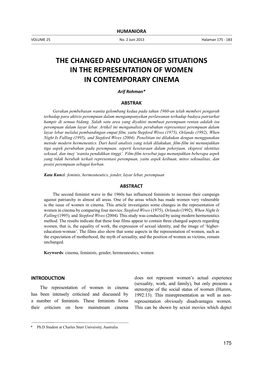 The Changed and Unchanged Situations in the Representation