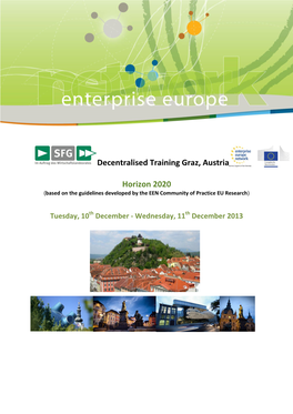 Decentralised Training Graz, Austria Horizon 2020