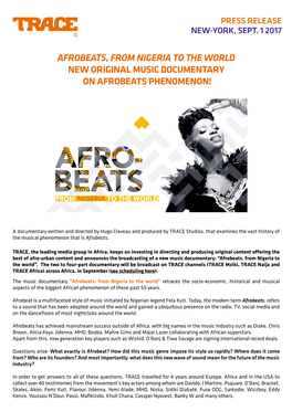 Afrobeats, from Nigeria to the World New Original Music Documentary on Afrobeats Phenomenon!