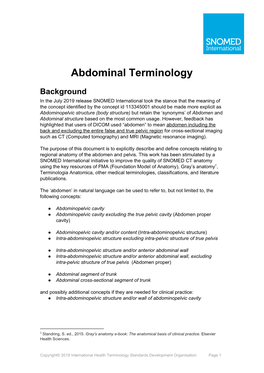 Abdominal Terminology