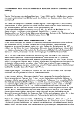 Falco Werkentin, Recht Und Justiz Im SED-Staat, Bonn 2000, (Deutsche Zeitbilder), S.27Ff