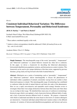 The Difference Between Temperament, Personality and Behavioral Syndromes