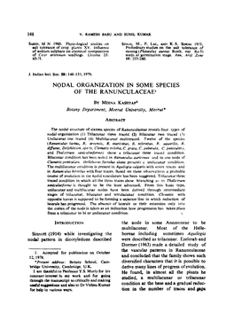 Nodal Organization in Some Species of the Ranunculaceae^