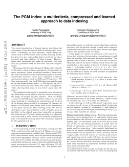 The PGM-Index: a Multicriteria, Compressed and Learned Approach to Data Indexing