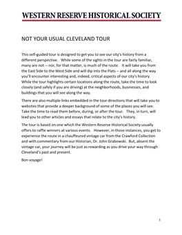 Not Your Usual Cleveland Tour