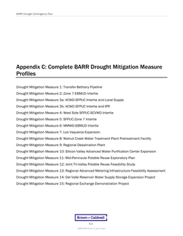 Appendix C: Complete BARR Drought Mitigation Measure Profiles